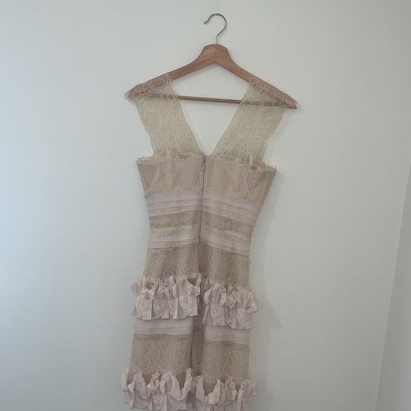 Bcbg maxazria 0 Xs beige lace bodycon tea dress bodycon party sexy - Picture 5 of 8